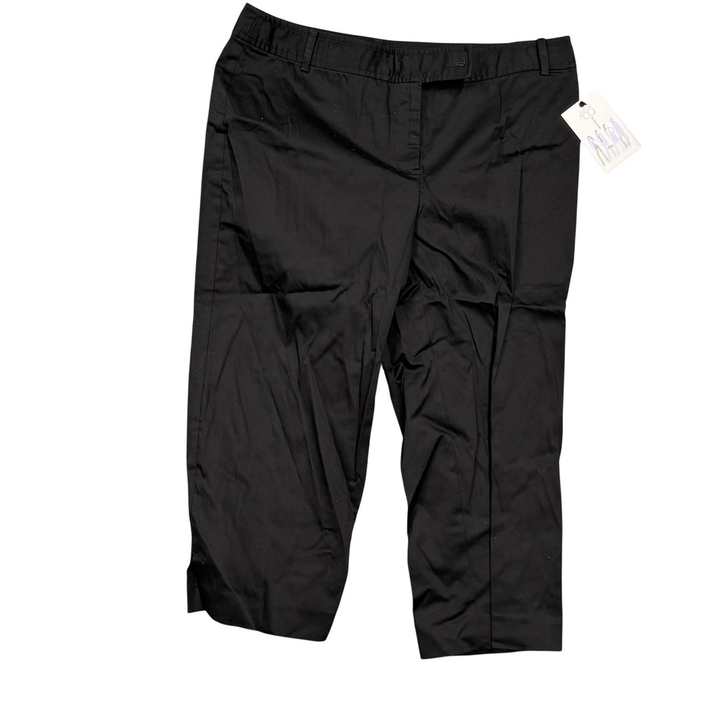 Nine &‎ Co By Nine West Pants Womens 12 Black Capri Twill Stretch Pockets Casual